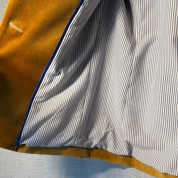 J. Crew - Parke Velvet Women’s Blazer in gold-mustard color - NWOT SZ. 4 petite - Picture 8 of 13